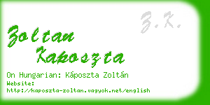 zoltan kaposzta business card
